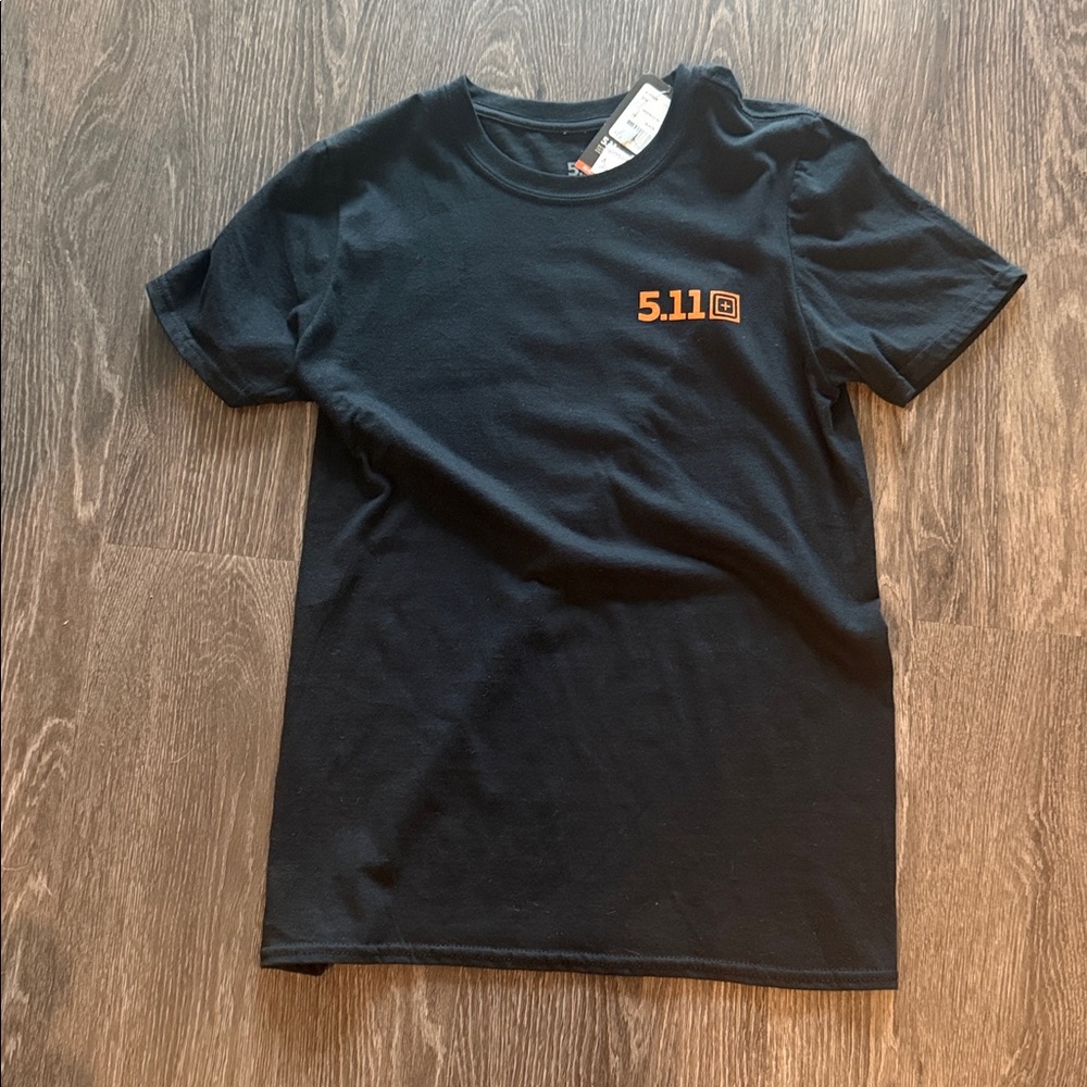 5.11 Tactical Black Tee with Orange Logo
